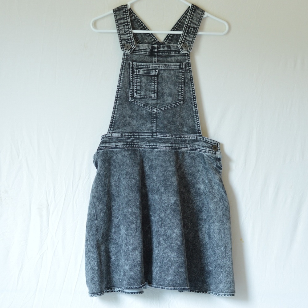 Target Kids Overall Dress Acid Wash Black Worn 2x